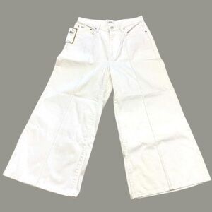Ralph Lauren 31x26 Crop Wide Leg Jeans White NWT 100% Cotton
